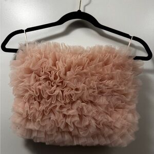 Zara Ruffled Blush Crop Top